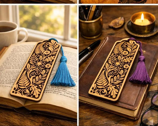 Fern Motif Wooden Bookmark image 1