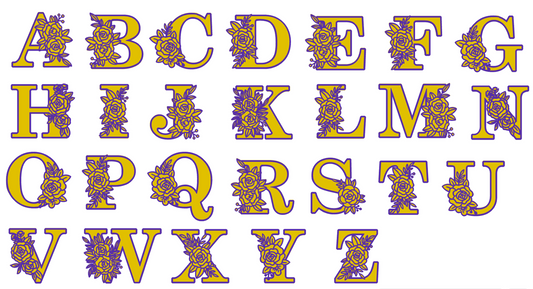 2-Layered Floral Alphabets image 1