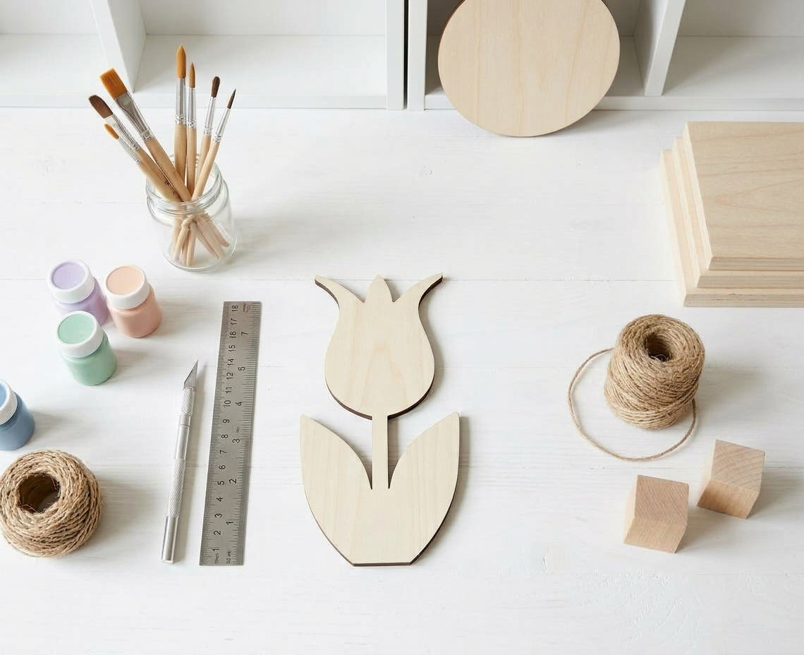 Tulip Wooden Craft Cut-Out – Basswood
