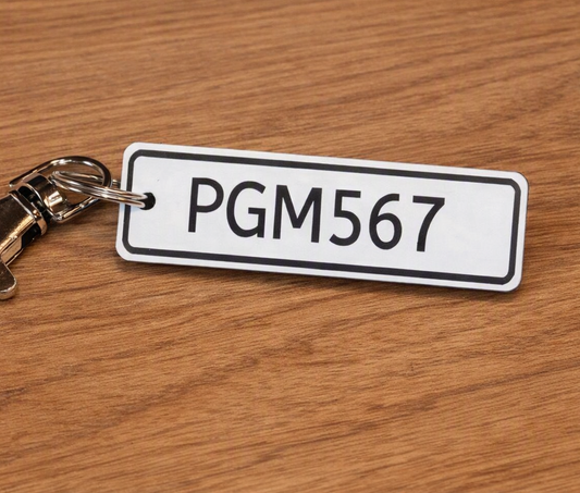 Custom Car Number Plate Acrylic Keychain image 0