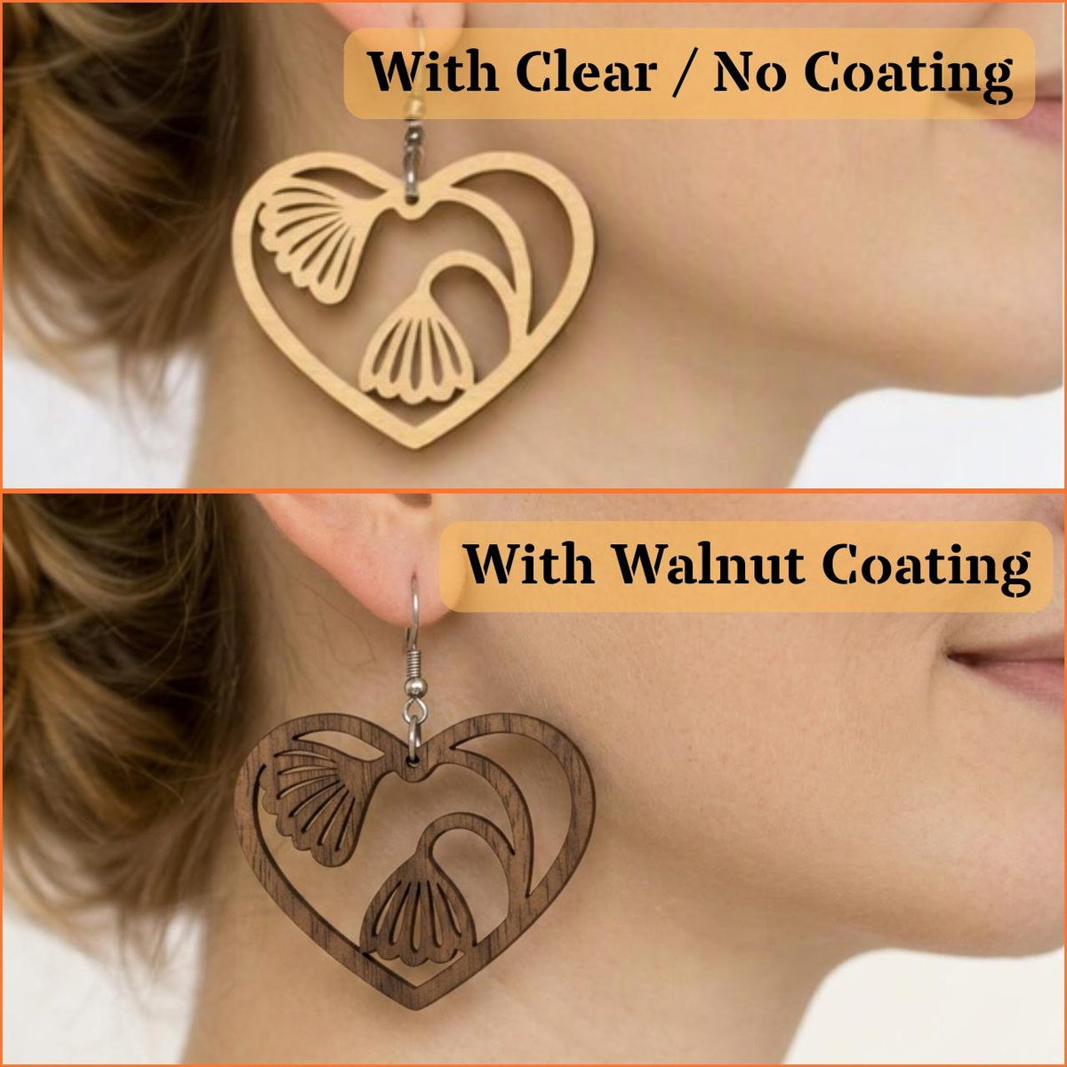 Laser-Cut Basswood Earrings • 16 Styles • Lightweight Dangle Jewelry image 5