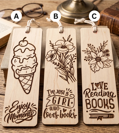 Wooden Engraved Bookmarks image 0