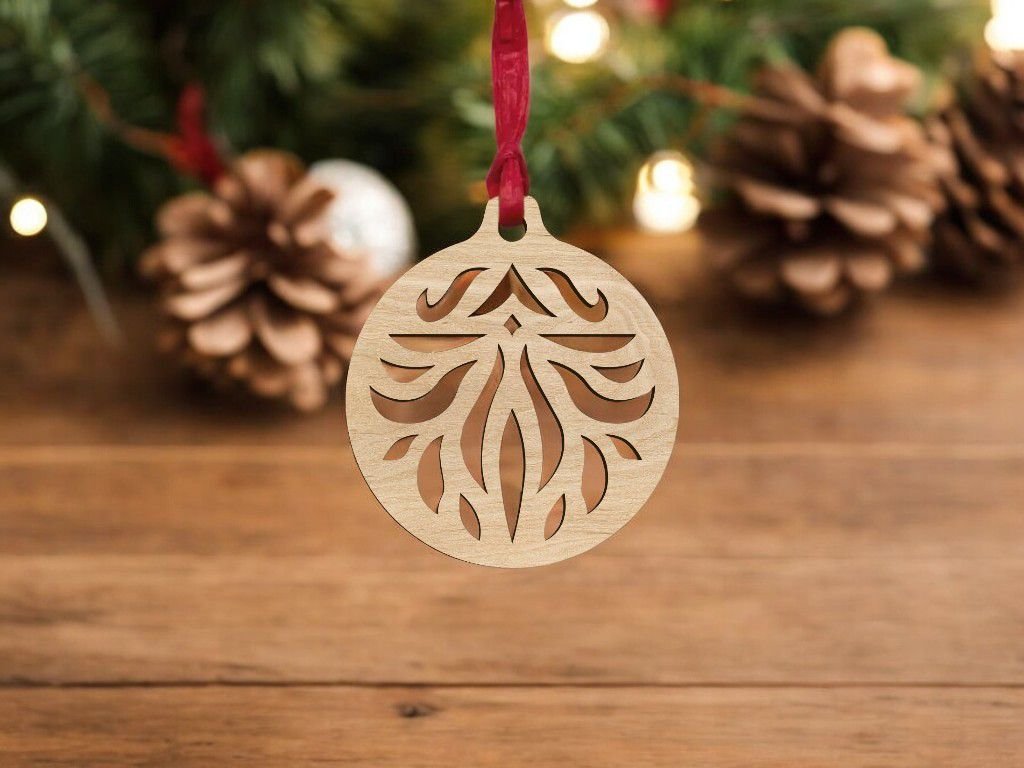 Wooden Christmas Bauble - Single Layered - 6 image