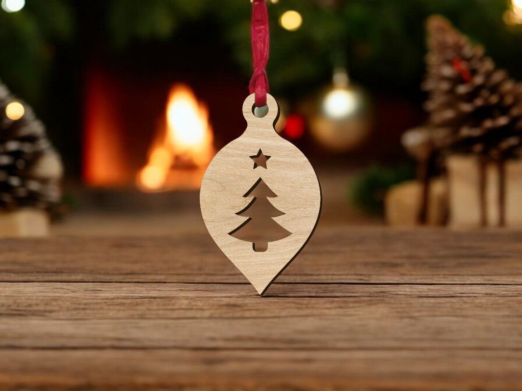 Wooden Christmas Bauble - Single Layered - 7 image