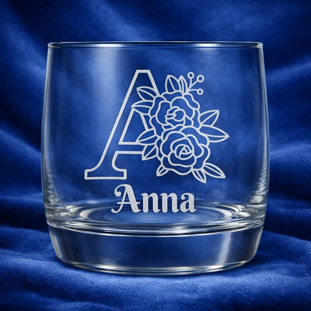 Name Engraving on Glass Tumbler