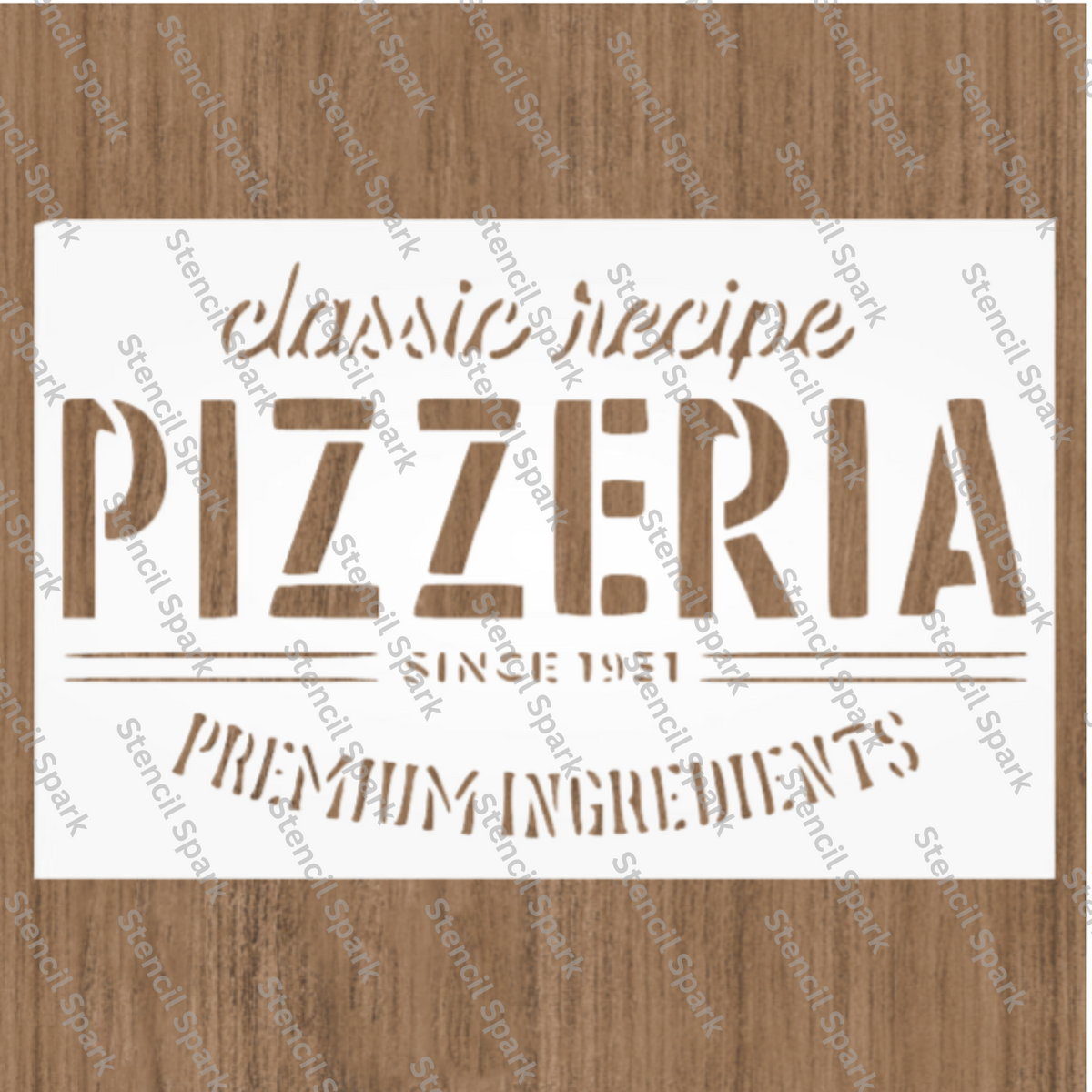 Rustic Vintage Pizzeria Stencil image 0