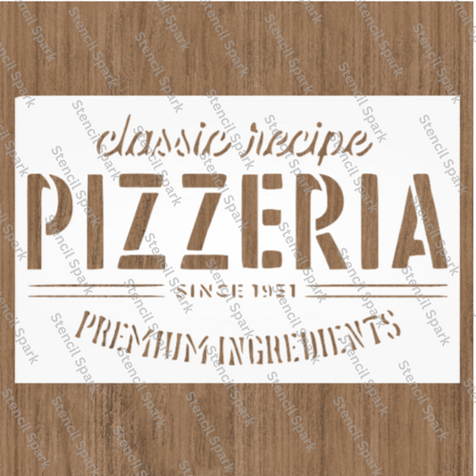 Rustic Vintage Pizzeria Stencil image 0