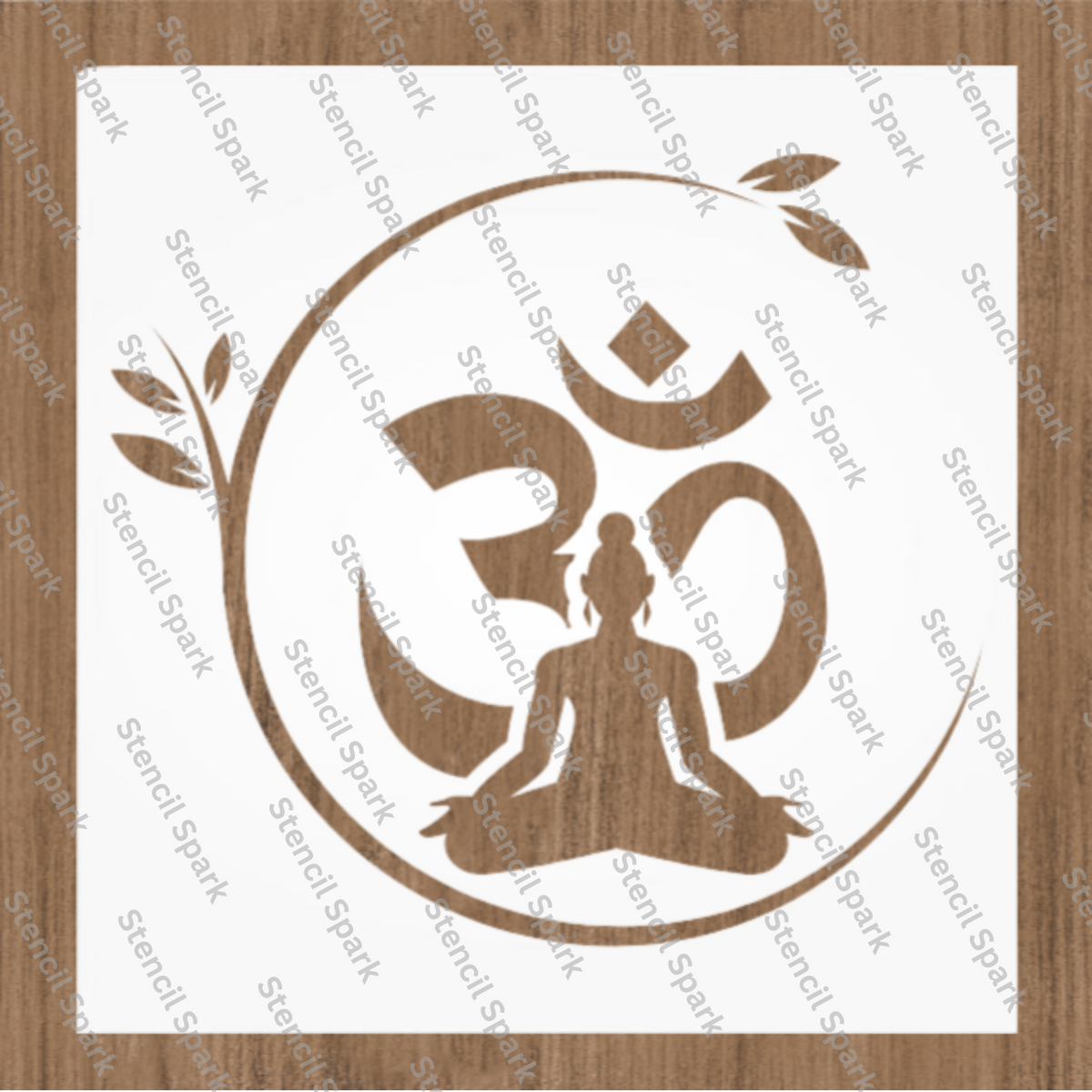 Om Yoga Meditation Stencil image 0