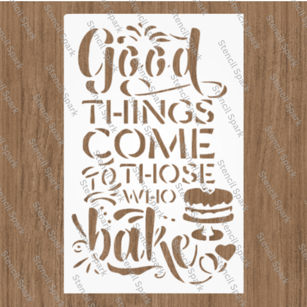 Good Things Baking Cooking Kitchen Stencil image 0