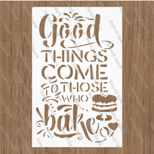 Good Things Baking Cooking Kitchen Stencil image 0
