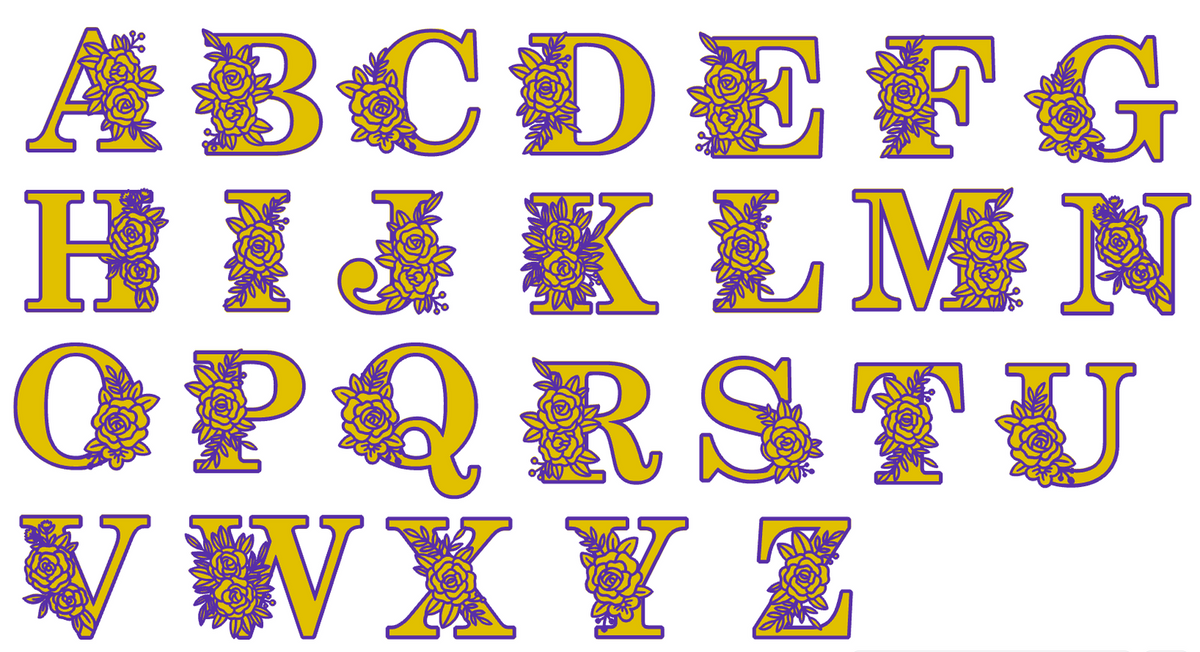 2-Layered Floral Alphabets image 1