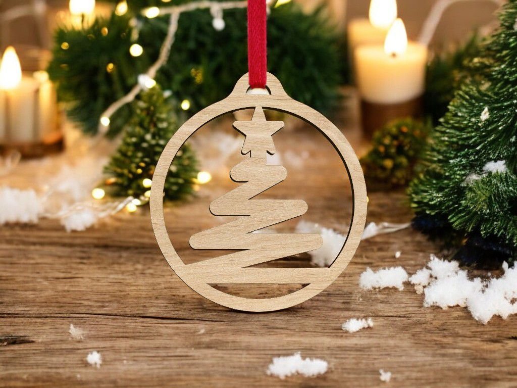 Wooden Christmas Bauble - Single Layered - 1 image