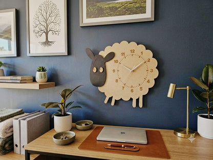 Sheep Wall Clock – Basswood | NZ Made 🐑 image 3