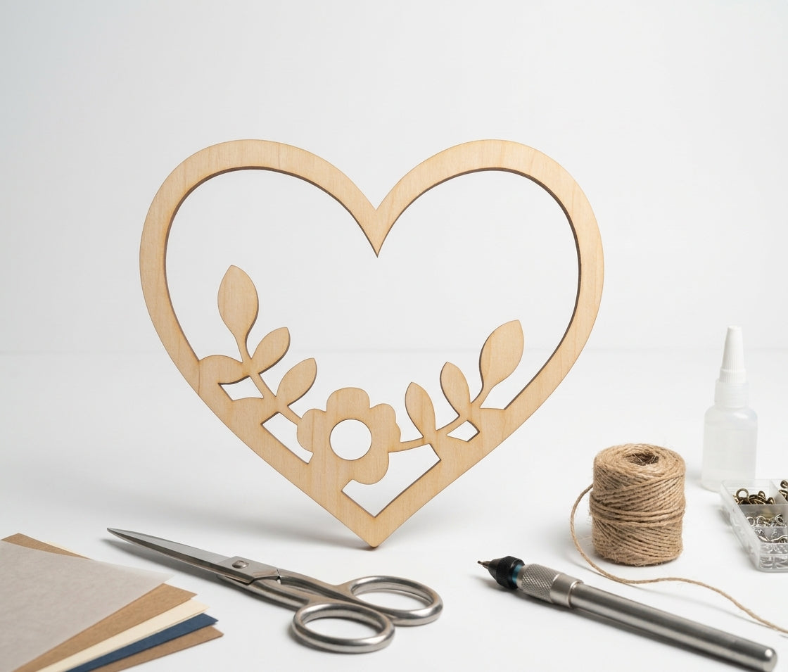 Growing Heart Wooden Craft Cut-Out – Basswood
