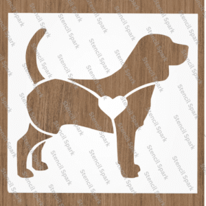 Beagle Heart Stencil