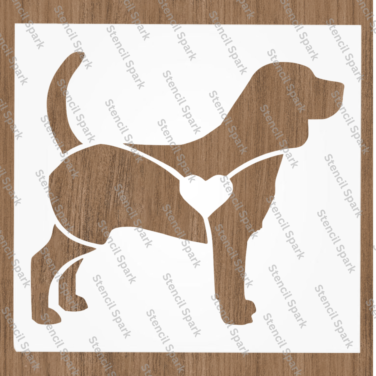 Beagle Heart Stencil