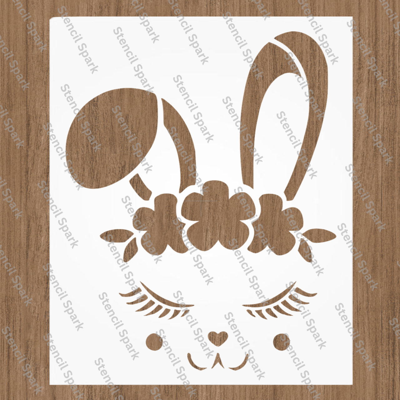 Baby Bunny Head Stencil