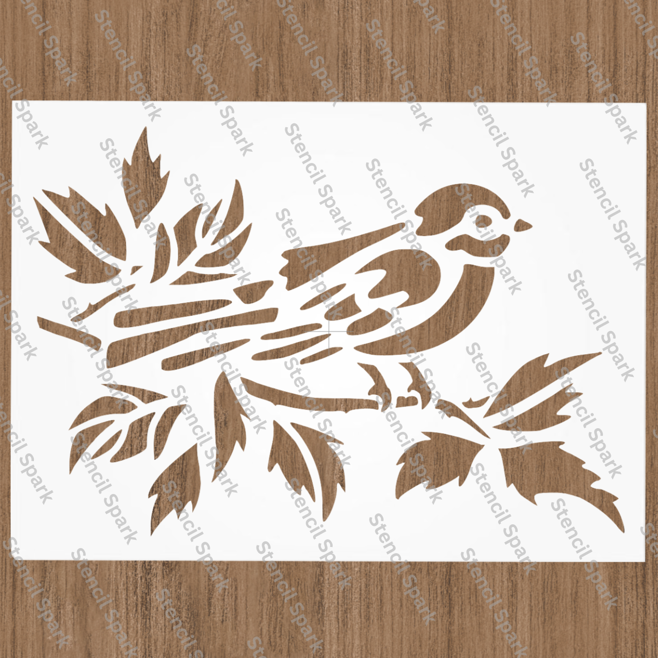 Bird on Branch Stencil