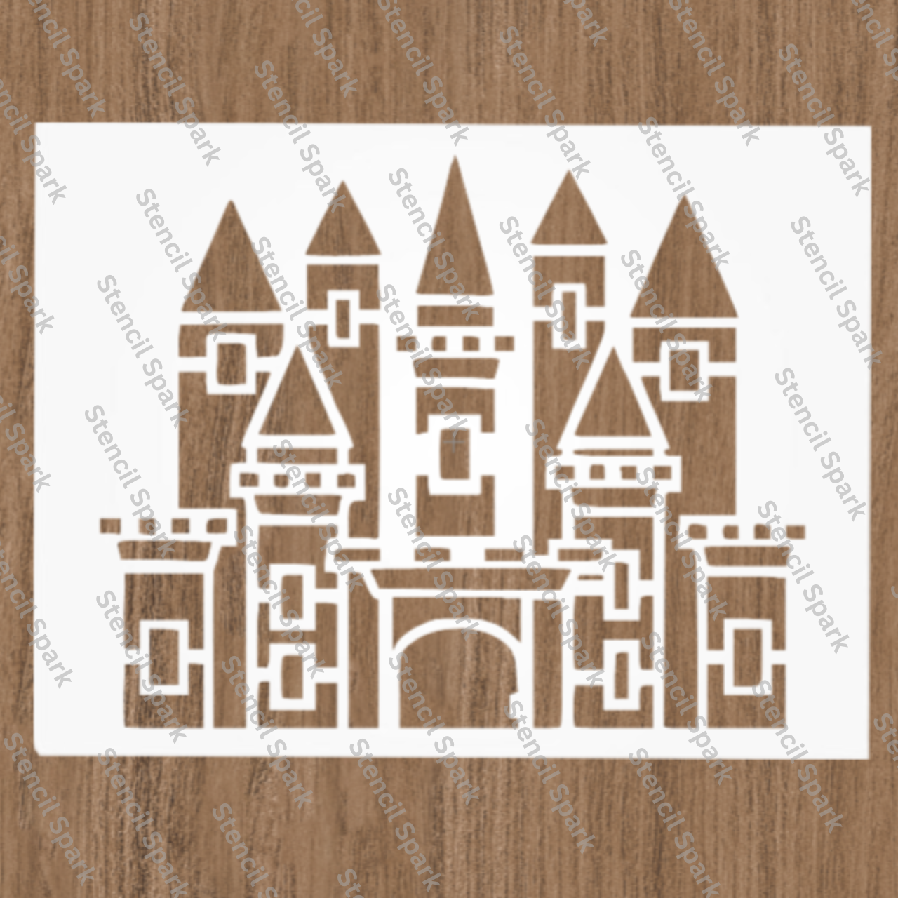 Geometric Castle Stencil