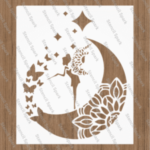 Mandala Fairy Moon Stencil