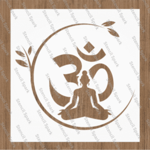 Om Yoga Meditation Stencil
