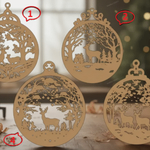 4x Deer Ornaments (1 Set)