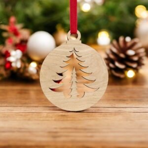 Wooden Christmas Bauble - Single Layered - 12