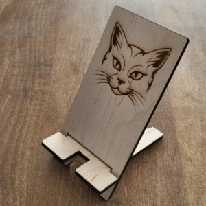 Cat Engraved Mobile Stand