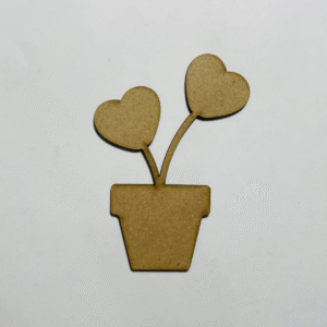Plant Pot with 2 Hearts leaves Cutout