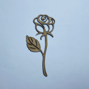 Rose Flower Shape Wood Cutout