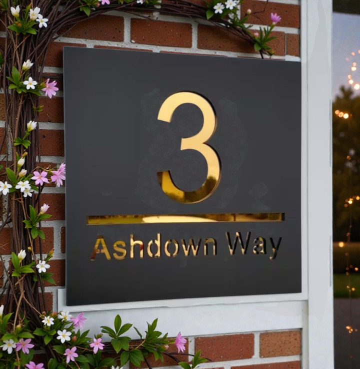 Custom Acrylic Address plate with Number