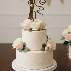 Laser Cut Bride and Groom Wedding Cake Topper