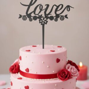 Laser Cut Floral Love Cake Topper