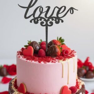 Laser Cut "Love" Cake Topper for Romantic Occasions