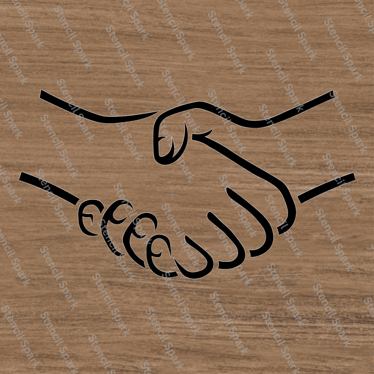 Stencil of Handshake - Image 2