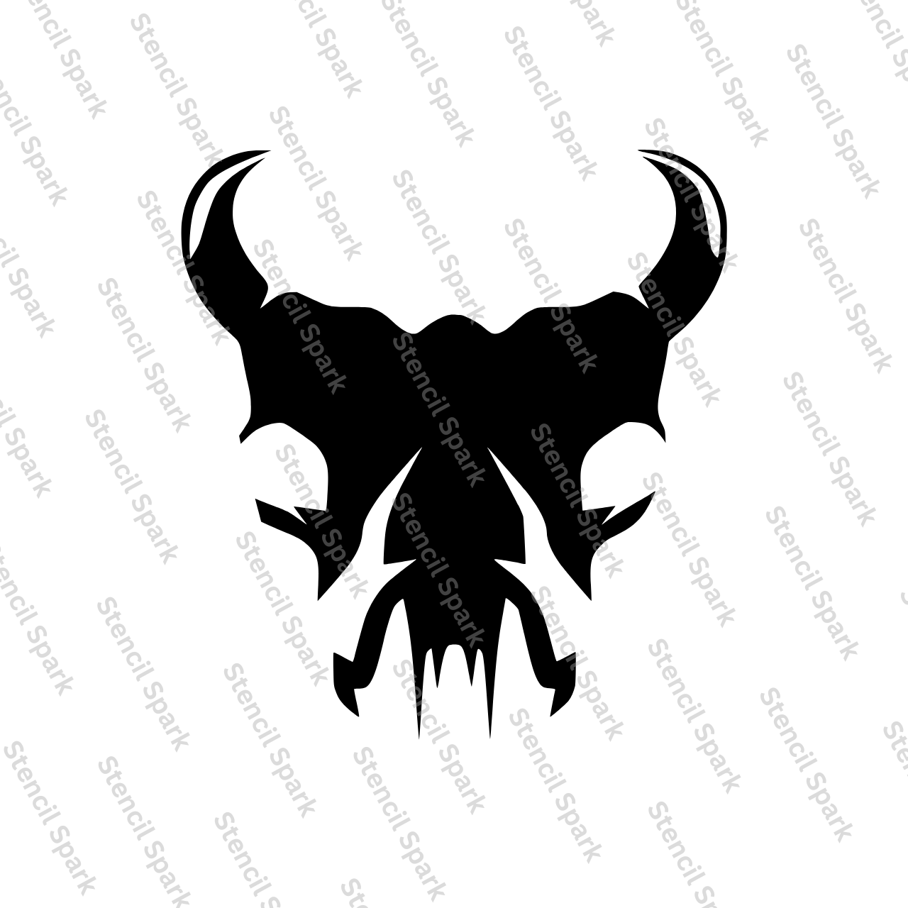 Cattle Skull Stencil