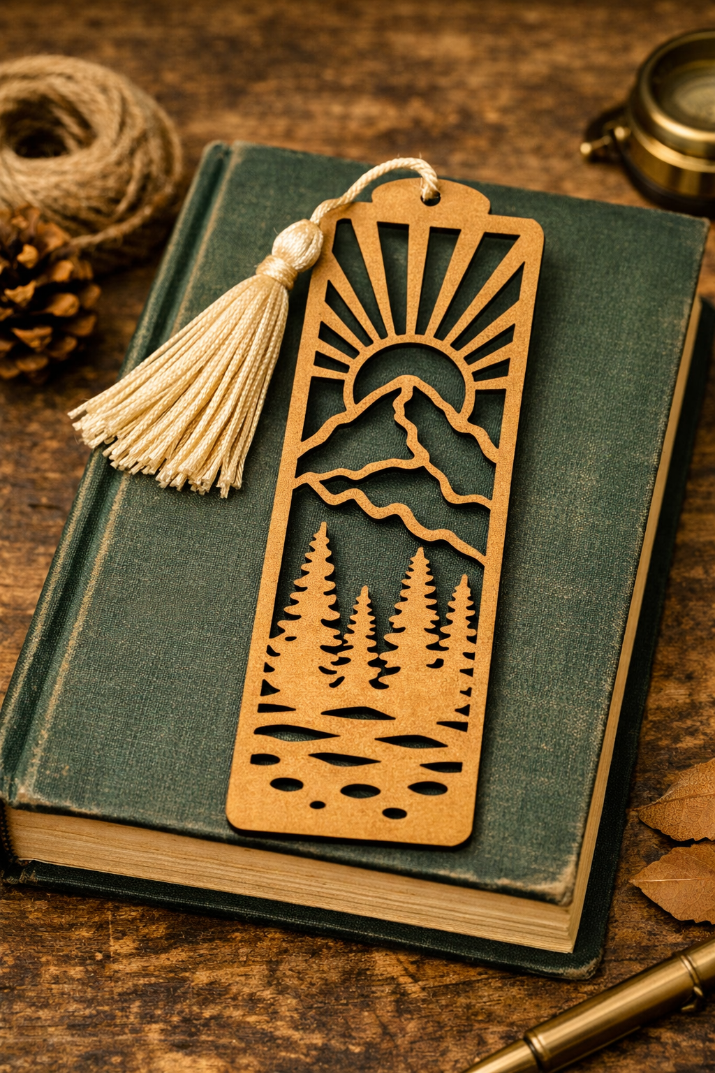 Wooden Nature-Mountain Bookmark