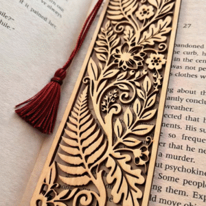 Fern Motif Wooden Bookmark