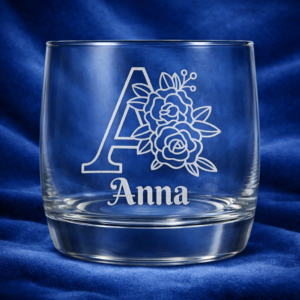 Name Engraving on Glass Tumbler