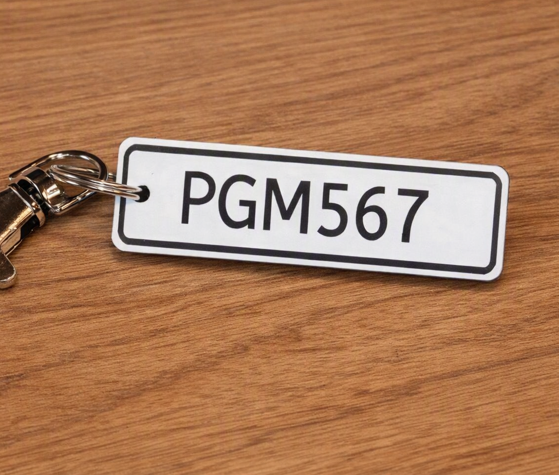 Custom Car Number Plate Acrylic Keychain